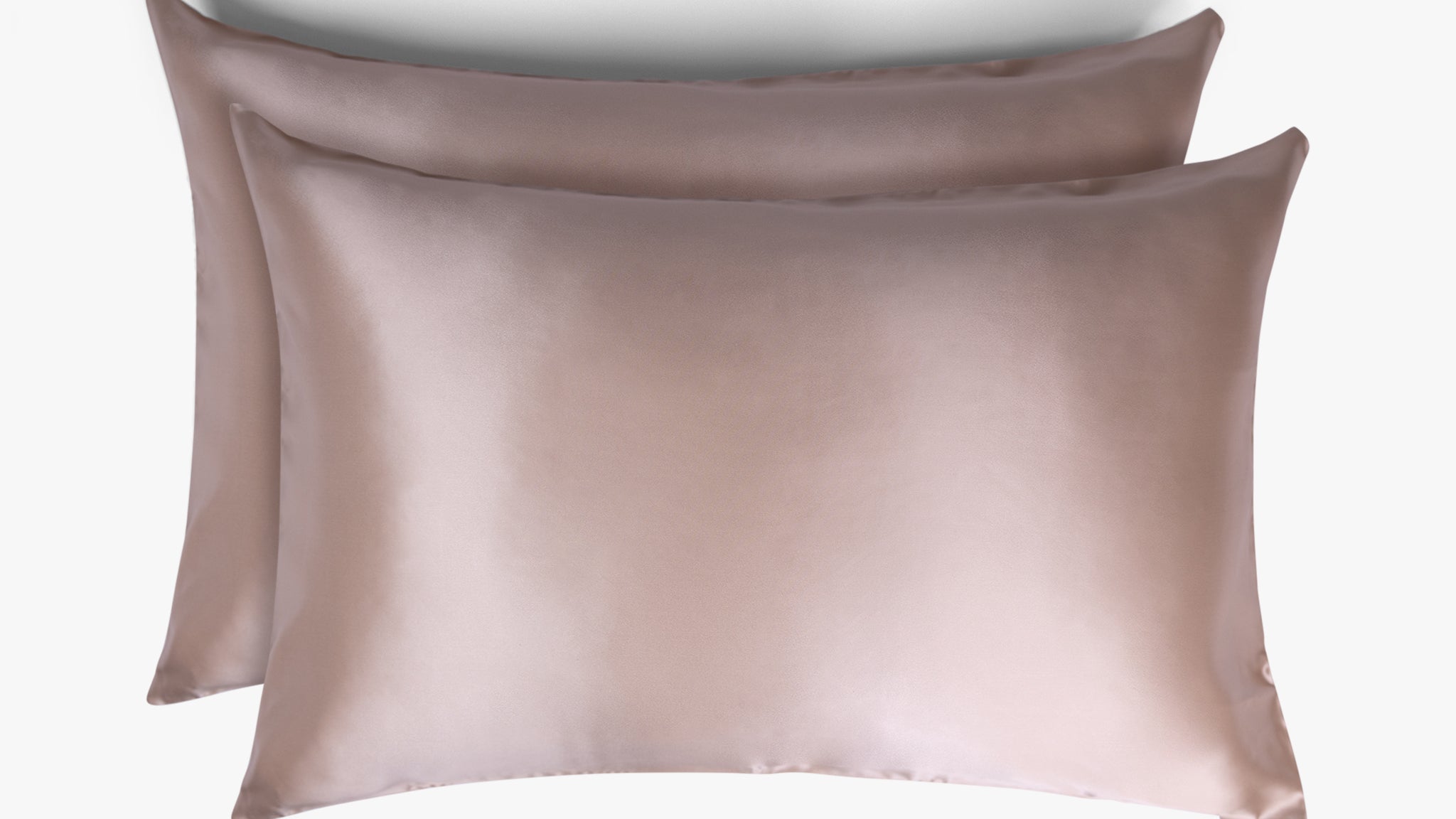 Champagne mulberry silk pillowcases stacked set of two