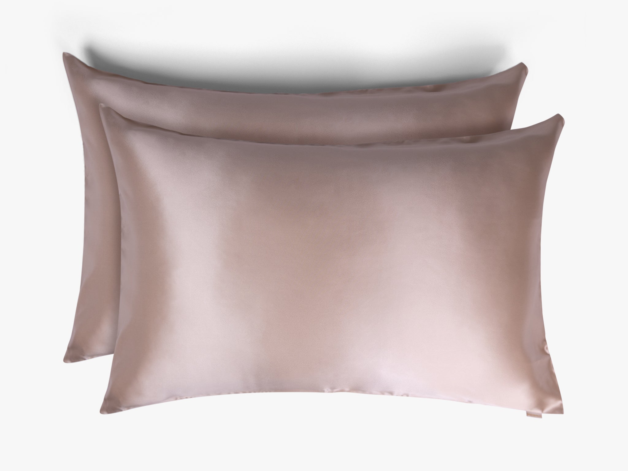 Champagne mulberry silk pillowcases stacked set of two