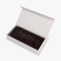 Coffee silk pillowcase in open gift box
