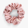 Rose gold large silk scrunchie close-up
