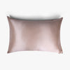 Champagne silk pillowcase on white background
