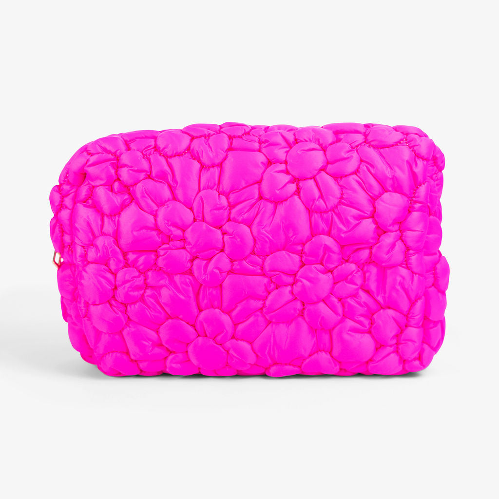Flora Pop pink makeup bag - lifestyle shot
