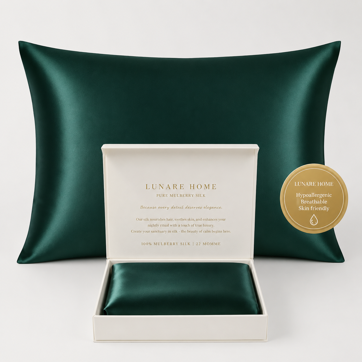 Silk Pillowcase - Dark Green (22-Momme)