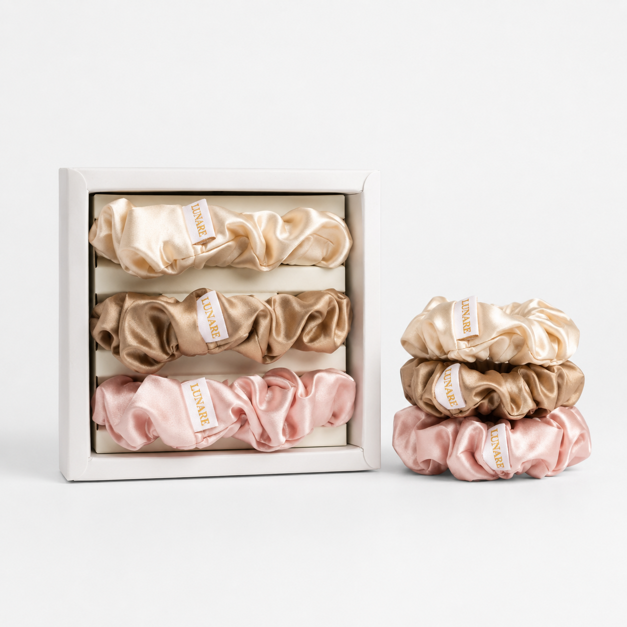 Silk Scrunchie Set - Blush Tones (Large)