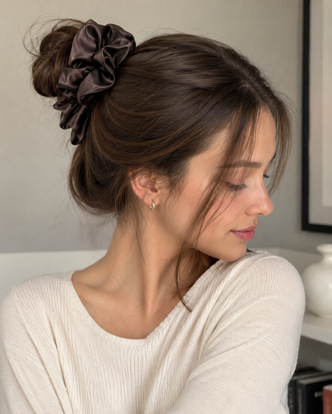 Silk Scrunchie XL - Coffee
