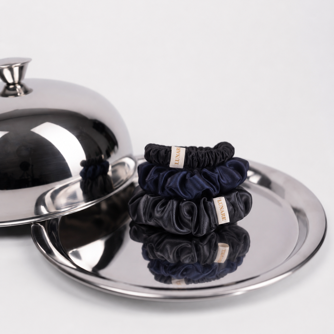 Silk Scrunchie Set - Midnight (Mixed Sizes)