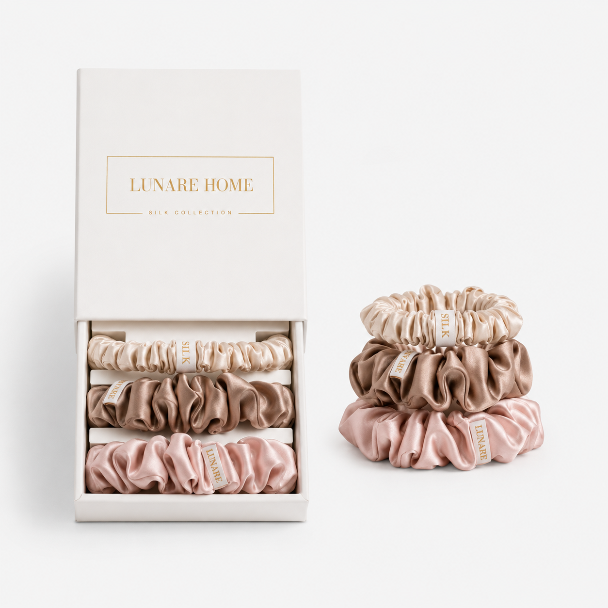 Silk Scrunchie Set - Blush Tones (Mixed Sizes)
