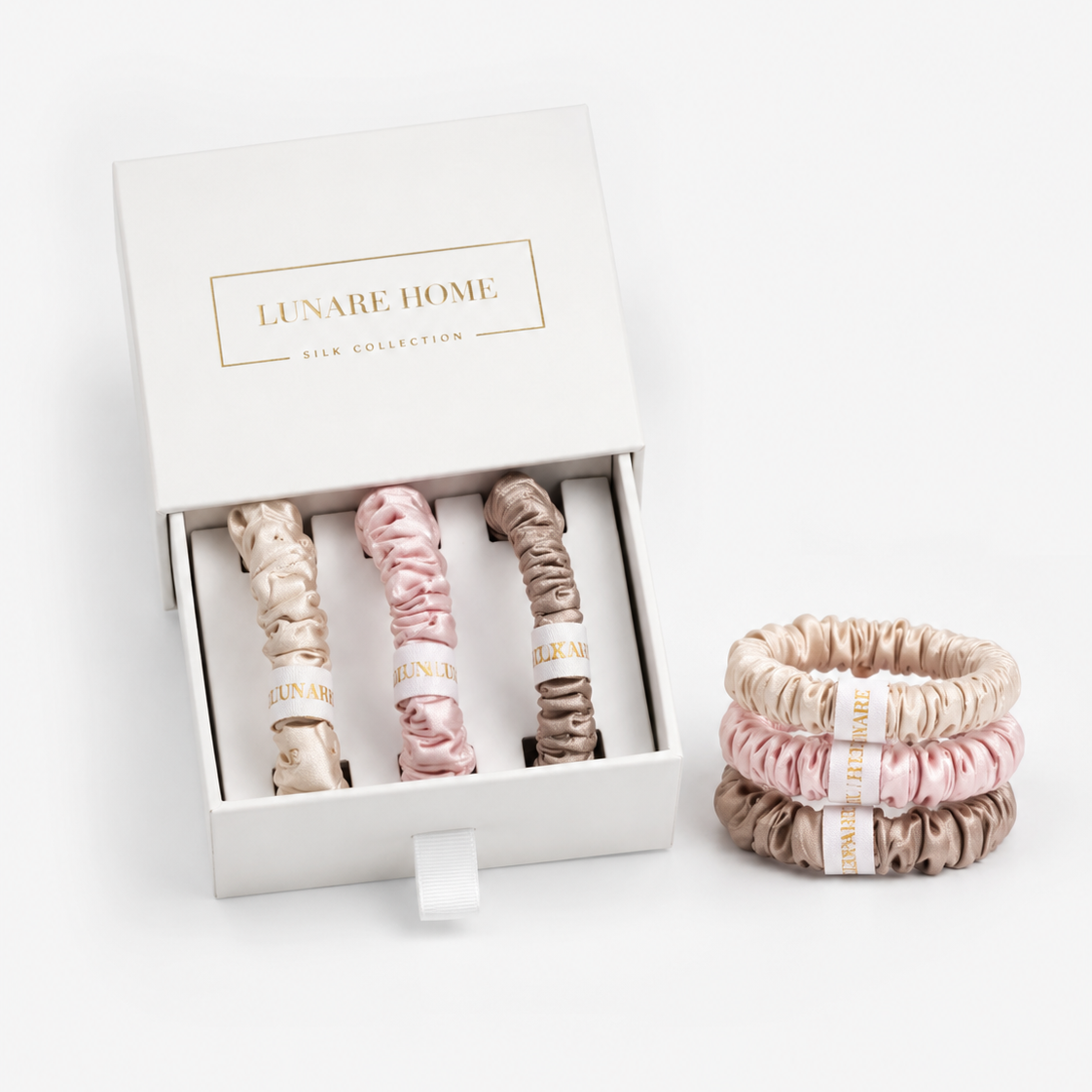 Silk Scrunchie Set - Blush Tones (Small)