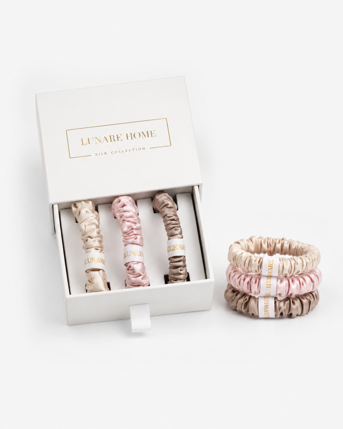 Silk Scrunchie Set - Blush Tones (Small)