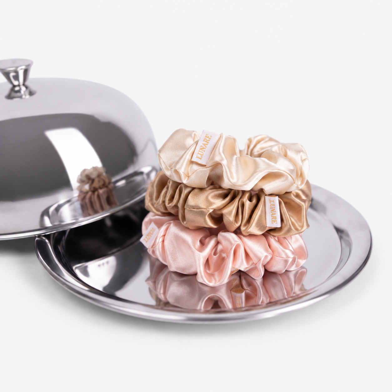 Silk Scrunchie Set - Blush Tones (Large)