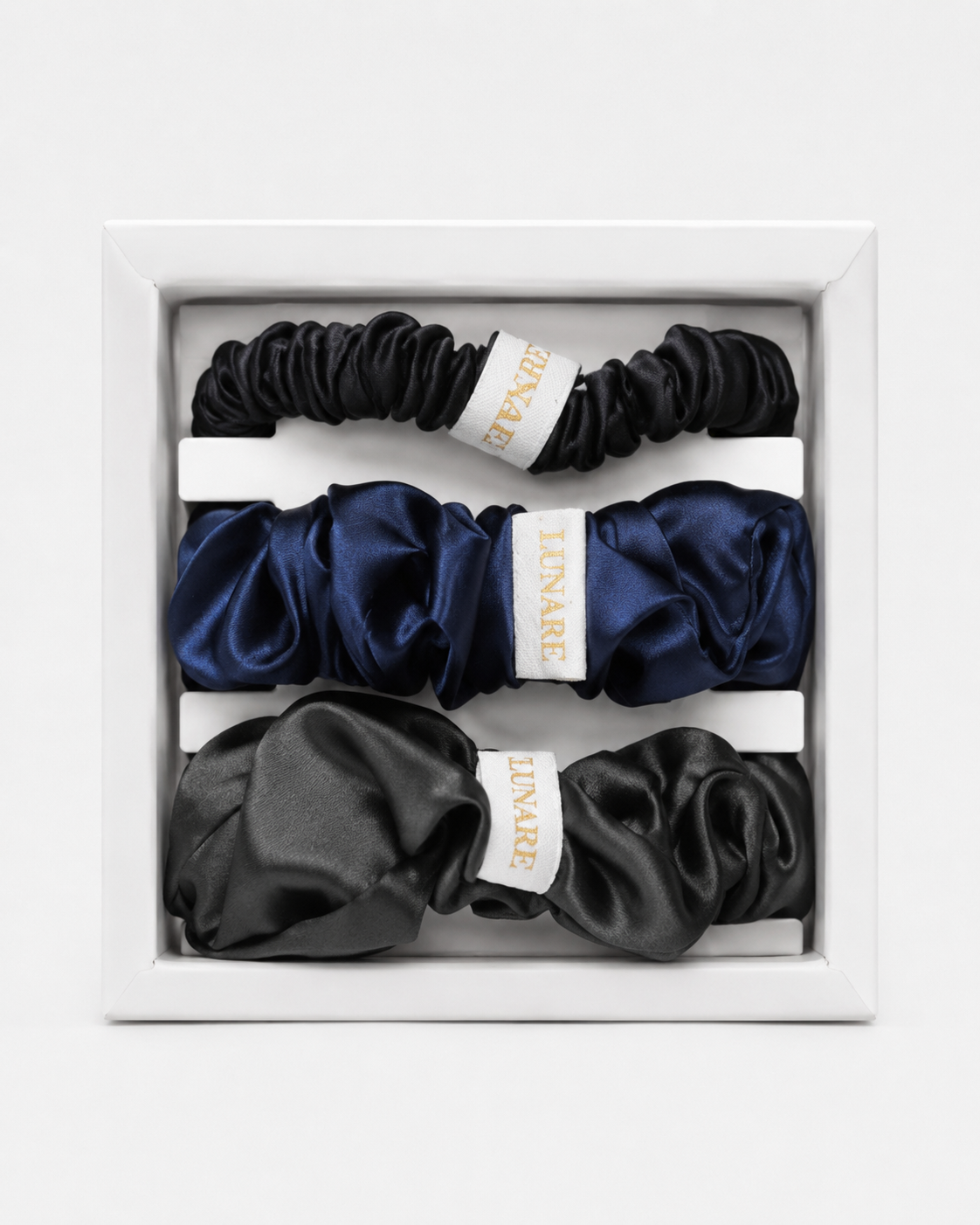 Silk Scrunchie Set - Midnight (Mixed Sizes)