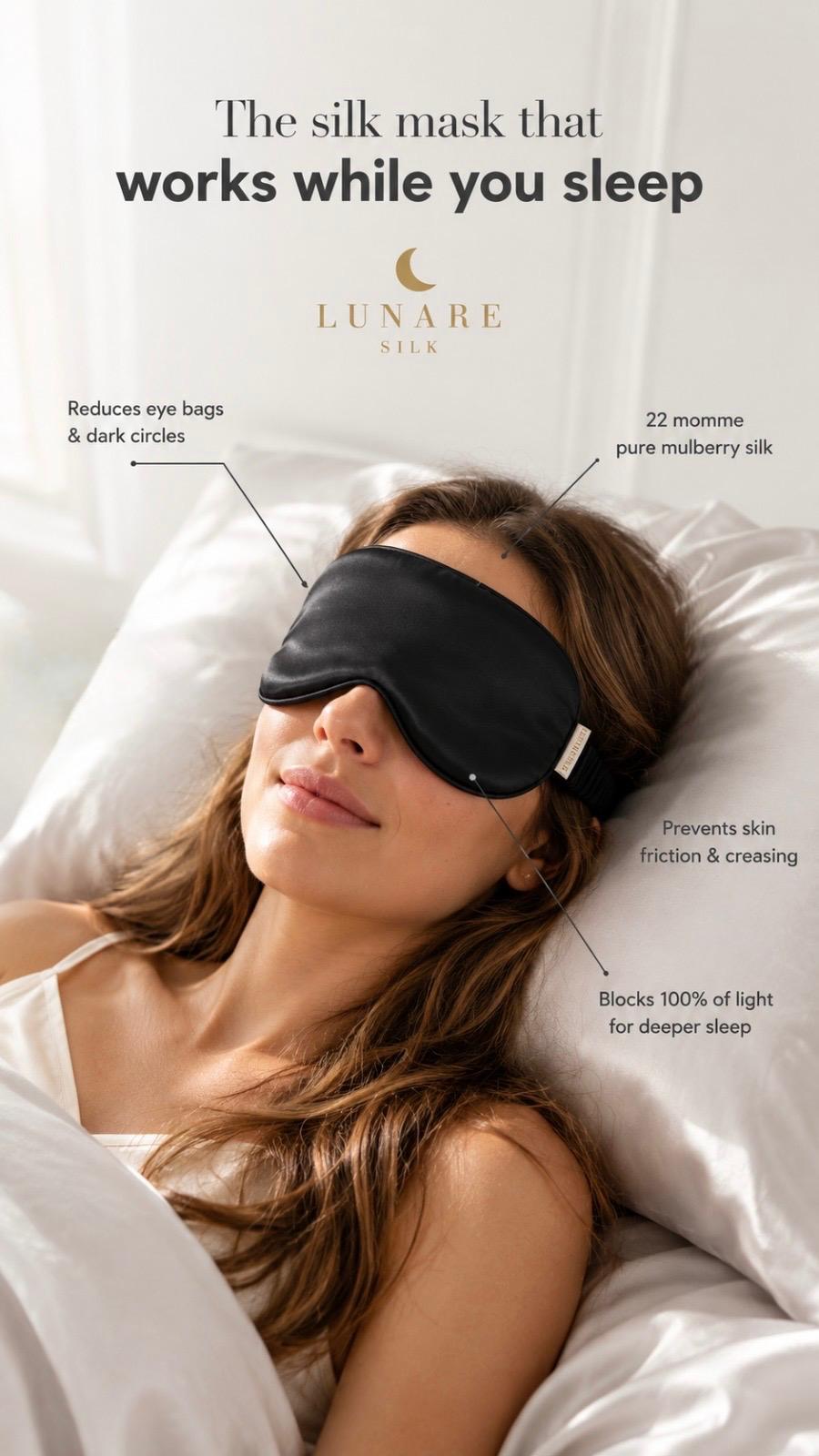 Silk Eye Mask - Black